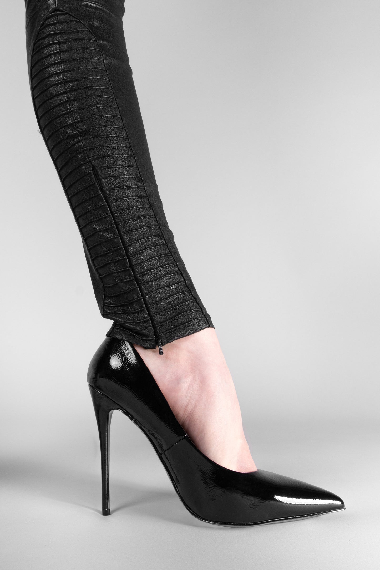 Kay Michaels Leather Leggings - Black