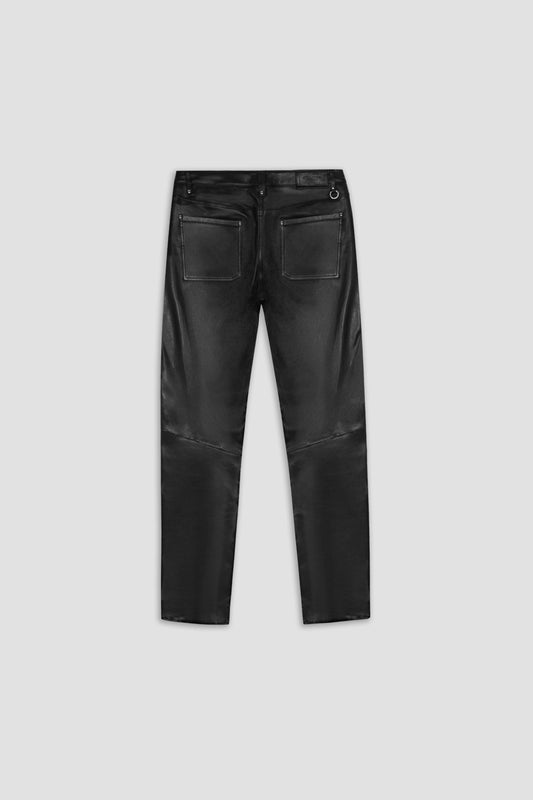 STRAIGHT LEG STRETCH LEATHER TROUSER